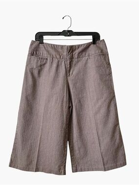 Cato Pinstriped Culottes Womens Size 10 Brown High Waist Wide Leg Work Pants Y2K